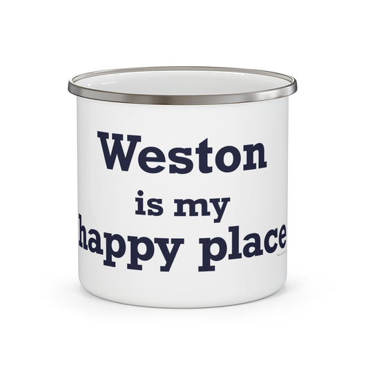 Weston Is My Happy Place Enamel Camping Mug