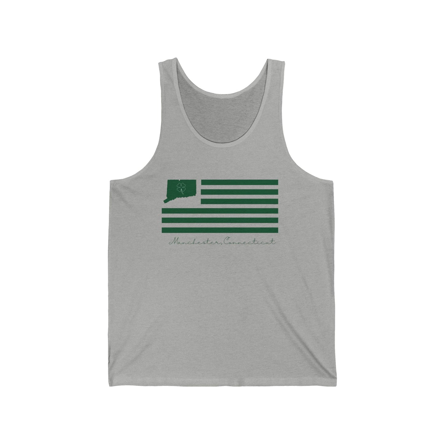 Manchester Connecticut St Patrick’s Day Flag Unisex Jersey Tank Top