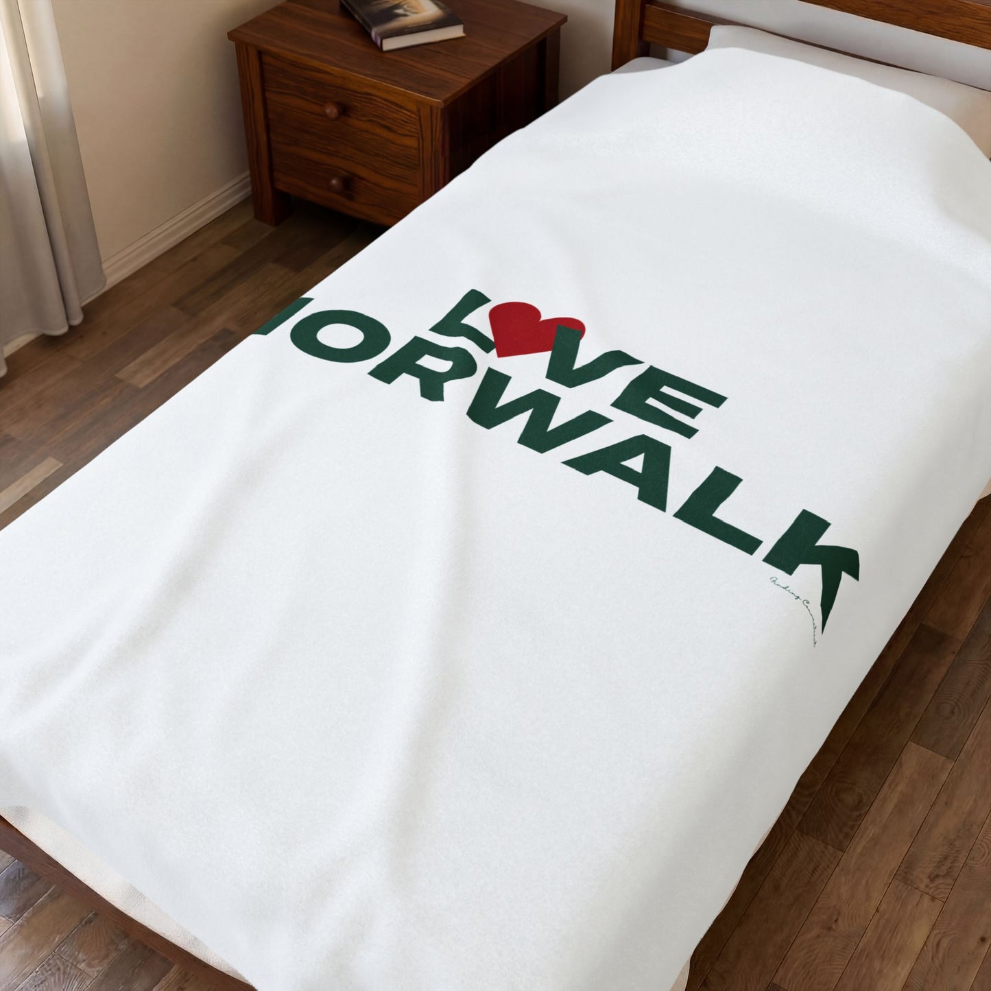 Love Norwalk Velveteen Plush Blanket