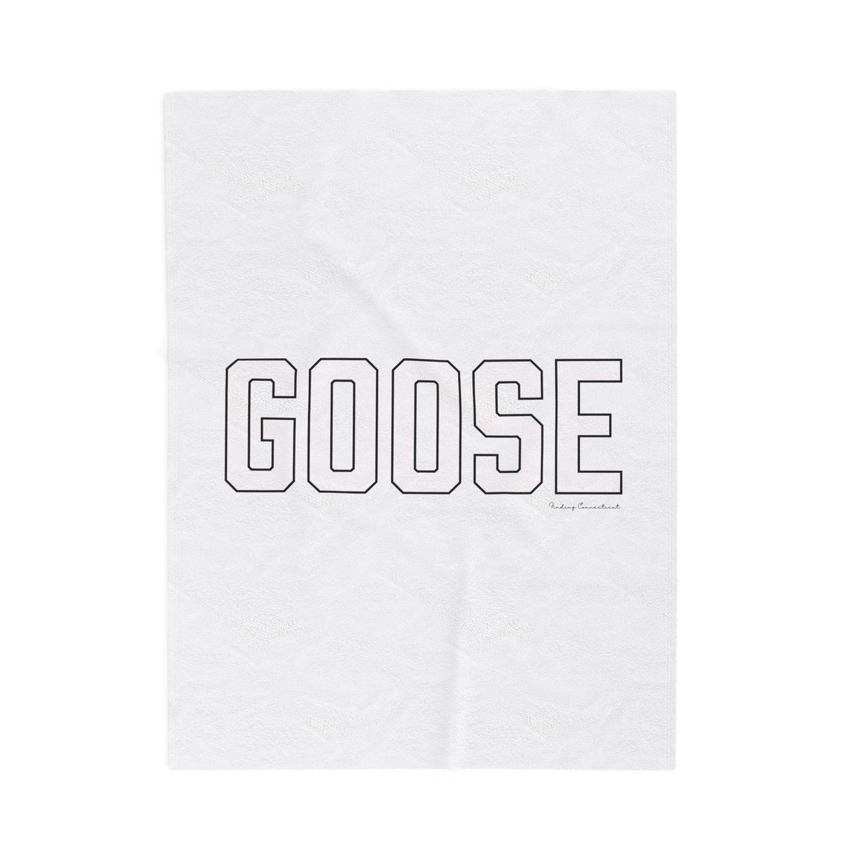 Goose Zip Code White & Black Velveteen Plush Blanket