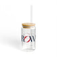 41 Tilt Rowayton Glass Can with Straw and Lid, 16oz
