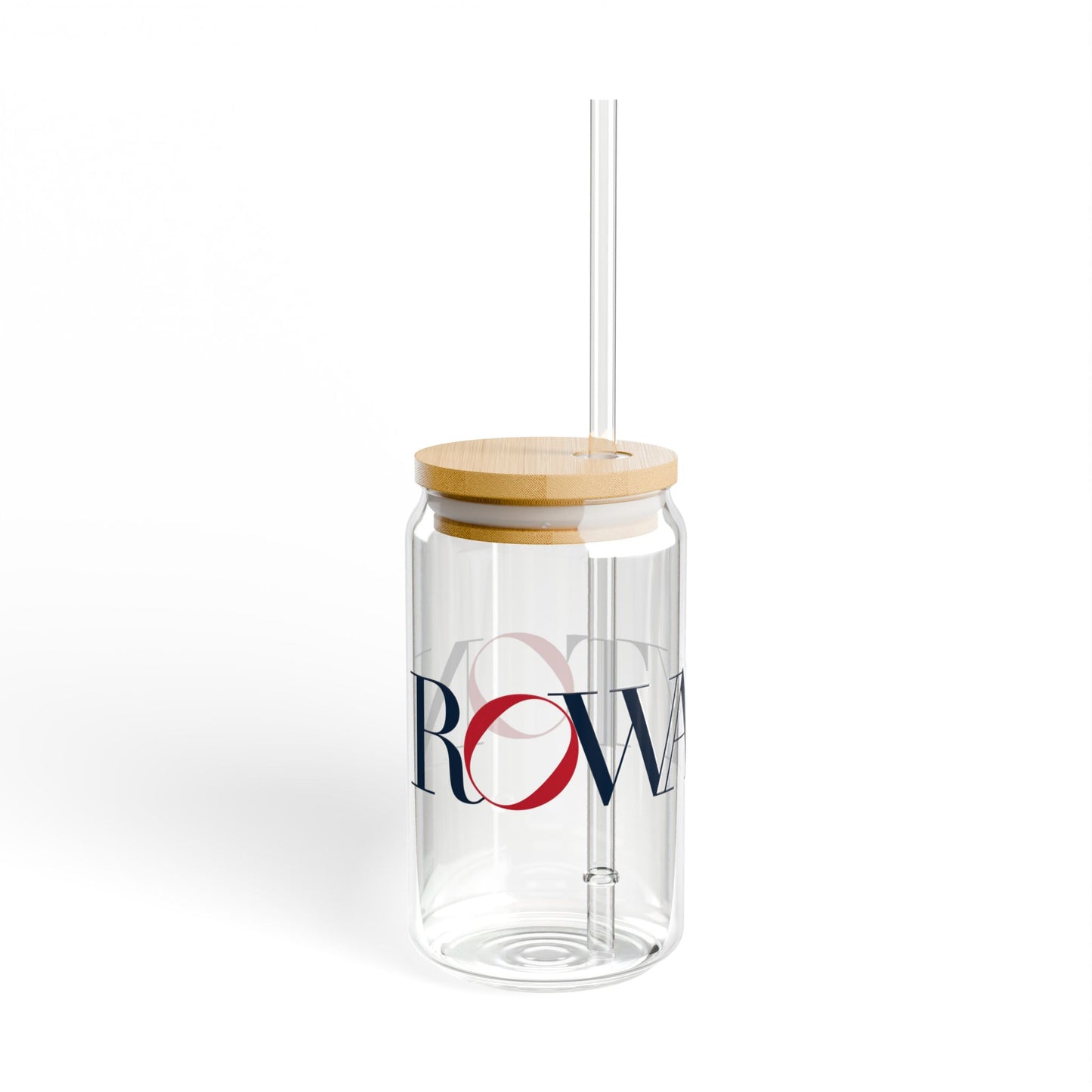 41 Tilt Rowayton Glass Can with Straw and Lid, 16oz