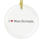 I Heart West Norwalk. Glass Ornaments