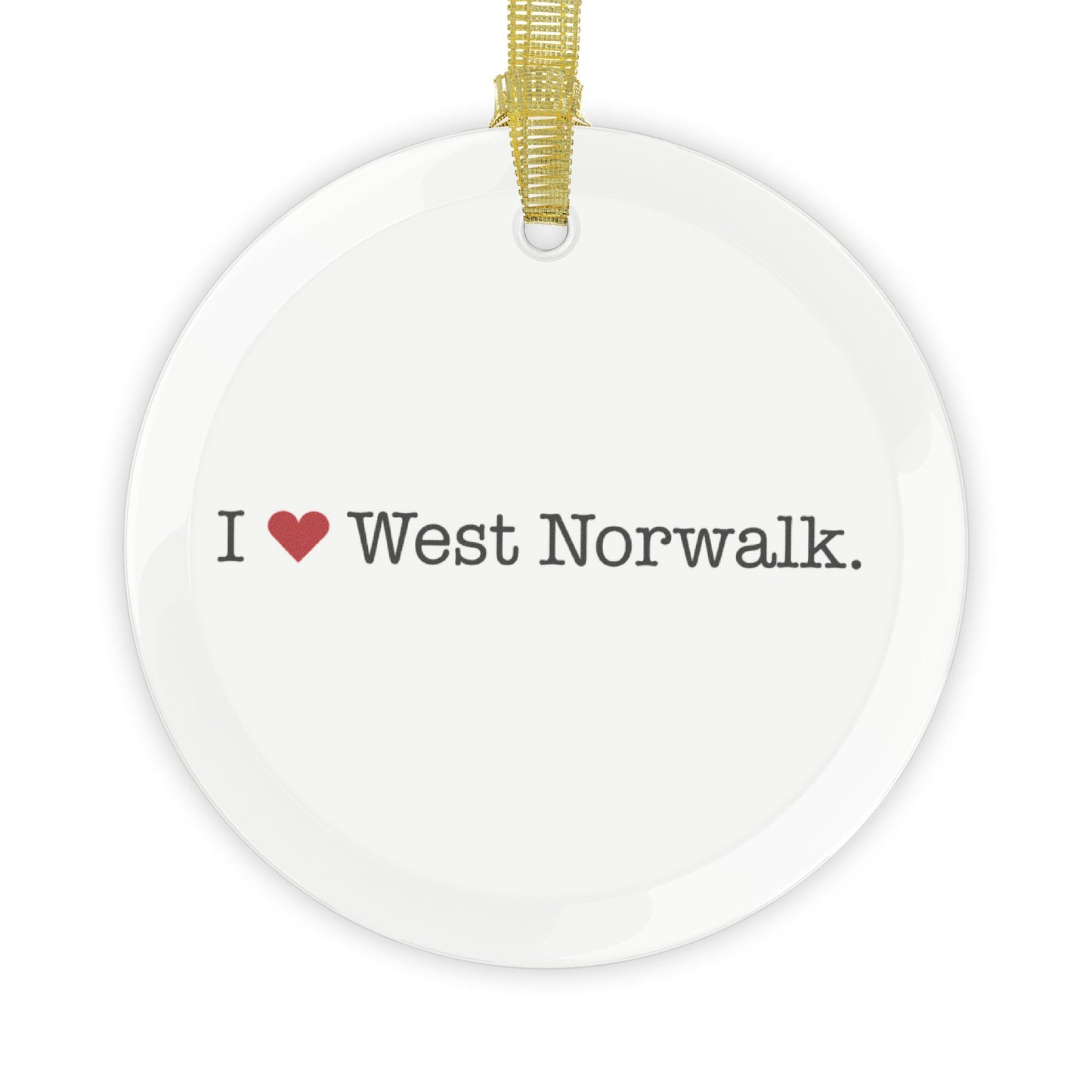 I Heart West Norwalk. Glass Ornaments