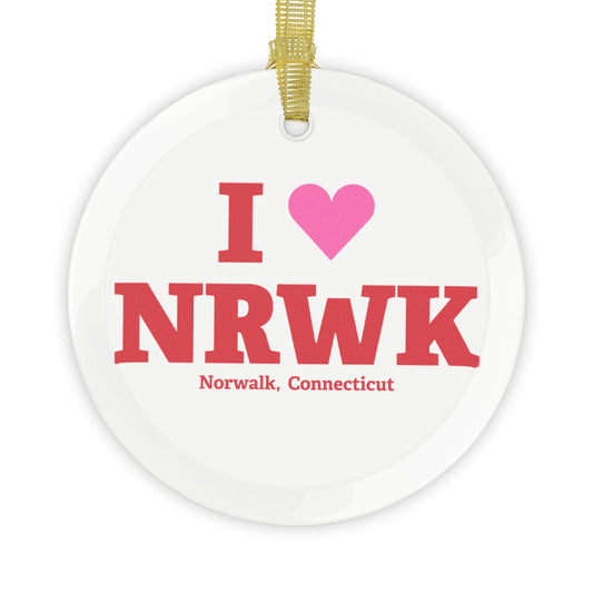 I Heart NRWK Glass Ornaments