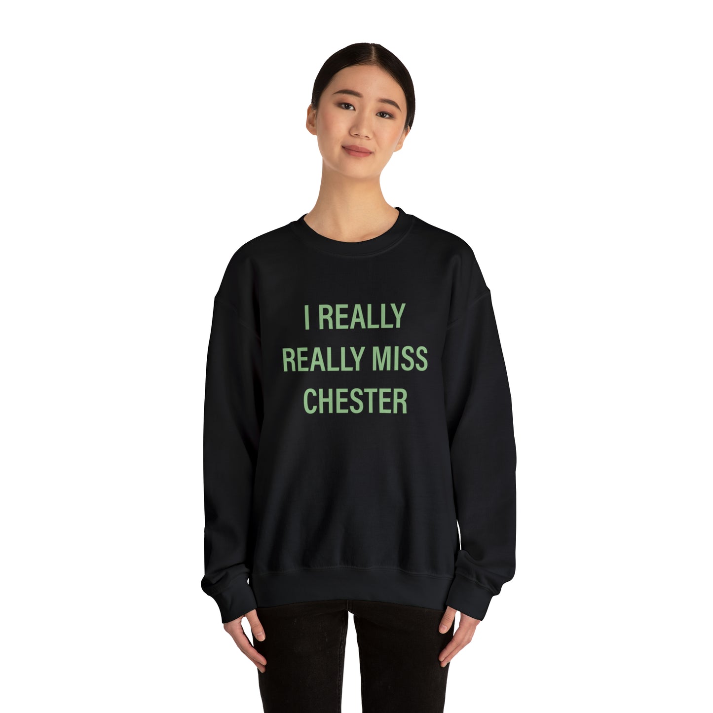 I Really Really Miss Chester Unisex Heavy Blend™ Crewneck Sweatshirt (green)