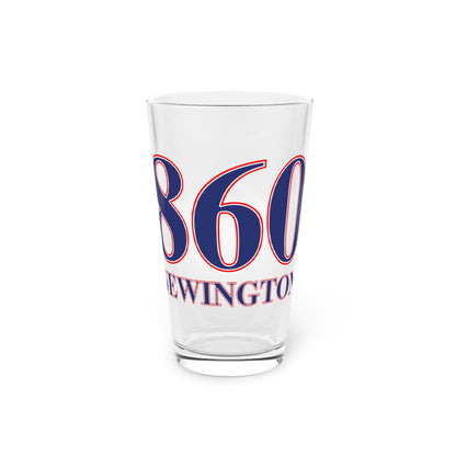 860 Newington Red, White & Blue Pint Glass, 16oz