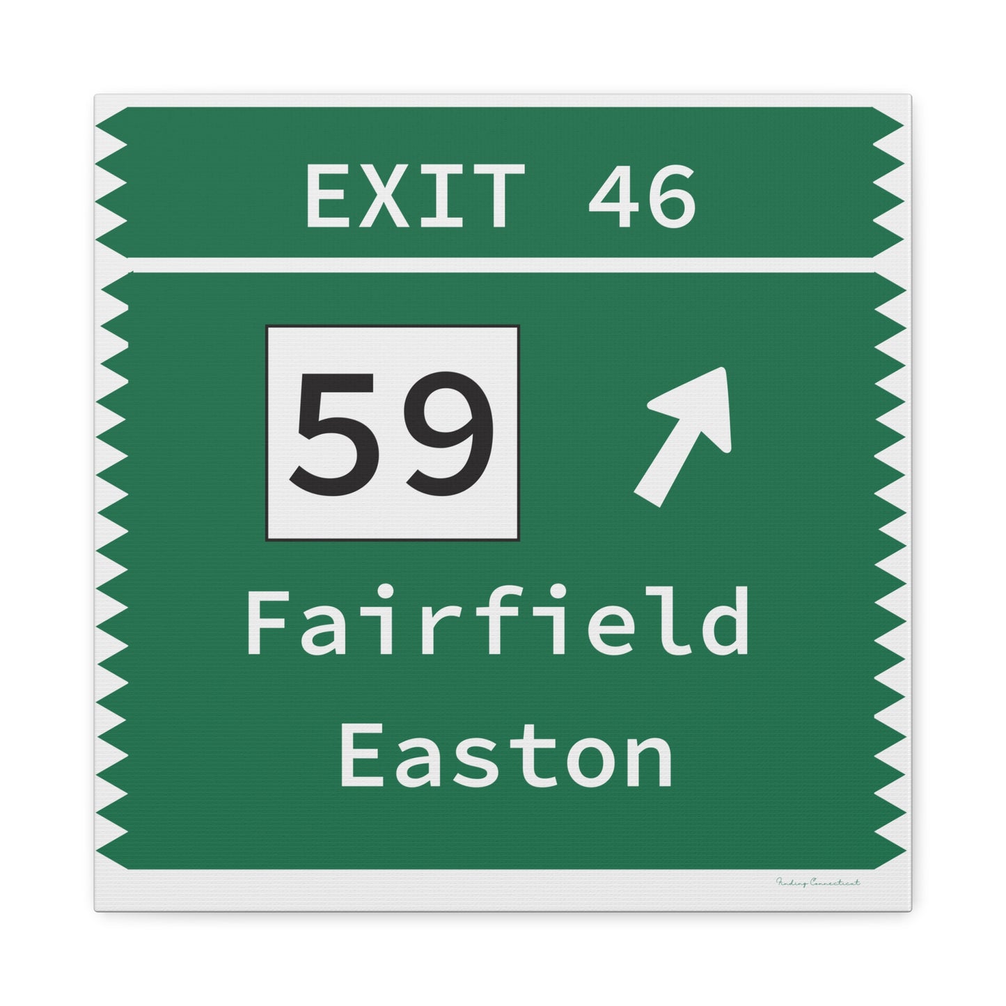 Vintage Merritt Parkway Exit 46 Sign Matte Canvas, Stretched, 1.25"