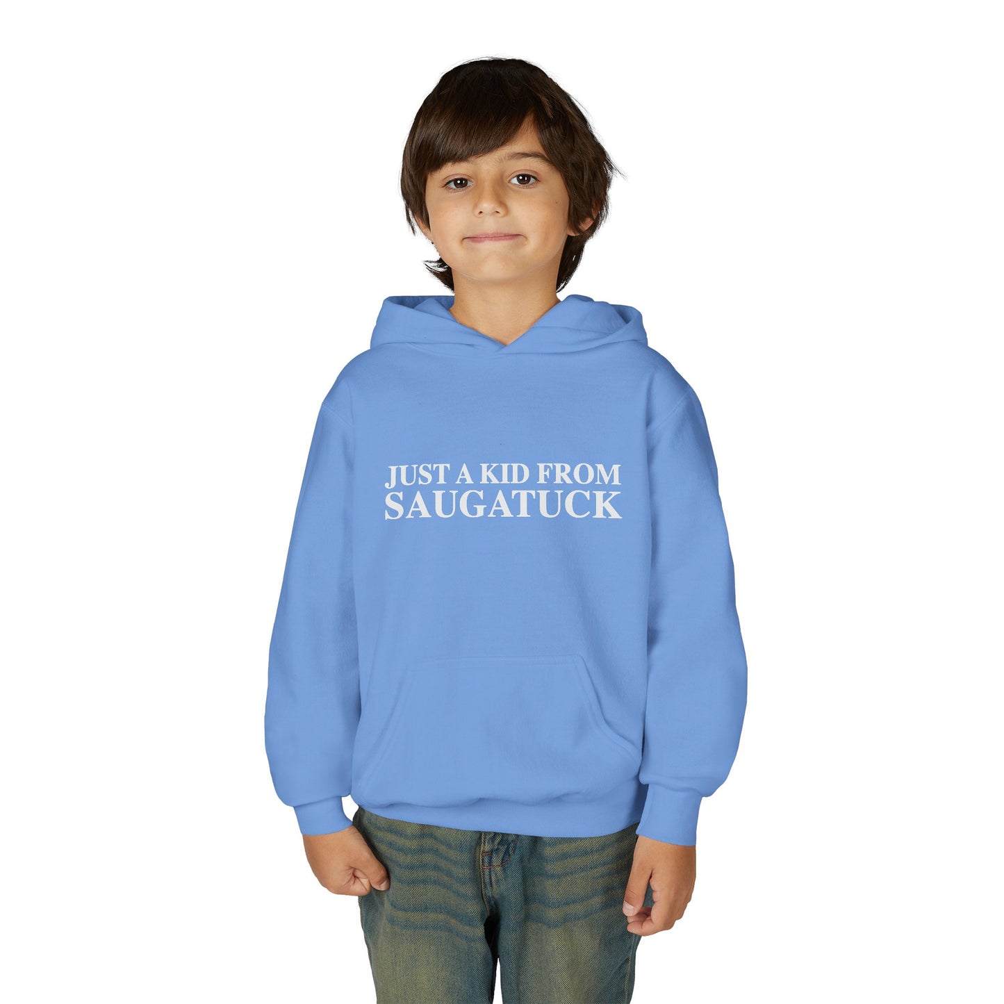 Just a kid from Saugatuck Youth Heavy Blend Hooded Sweatshirt