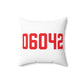 06042 Manchester Connecticut Zip Code  Polyester Square Pillow
