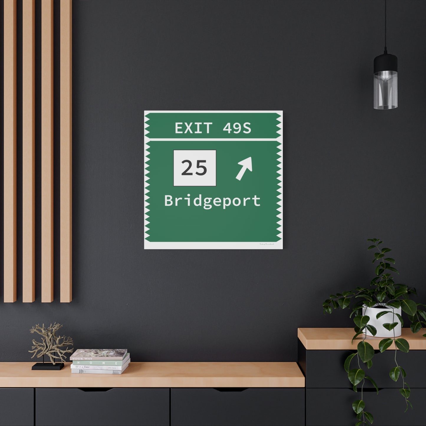 Vintage Merritt Parkway Exit 49S Sign Matte Canvas, Stretched, 1.25"