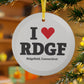 I Heart RDGF Glass Ornaments