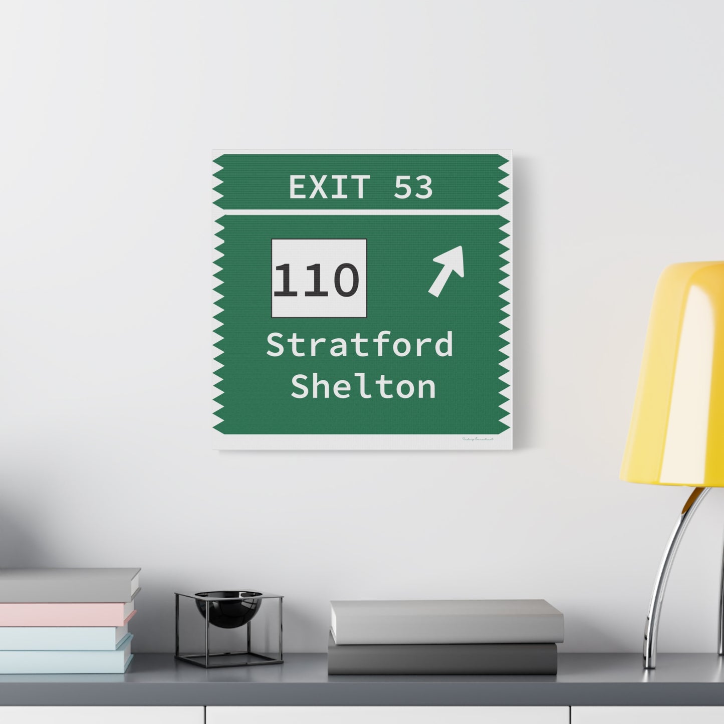 Vintage Merritt Parkway Exit 53 Sign Matte Canvas, Stretched, 1.25"