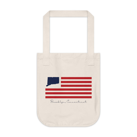 Brooklyn Connecticut Flag Organic Canvas Tote Bag