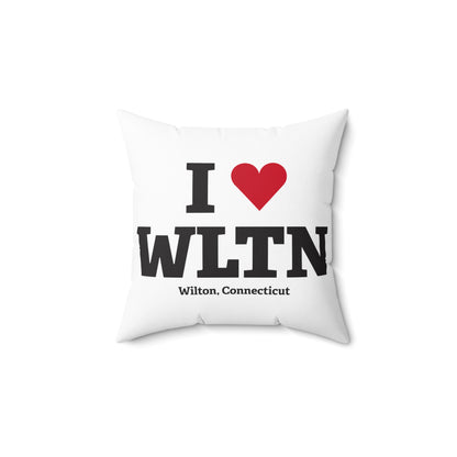 I Heart WLTN Spun Polyester Square Pillow
