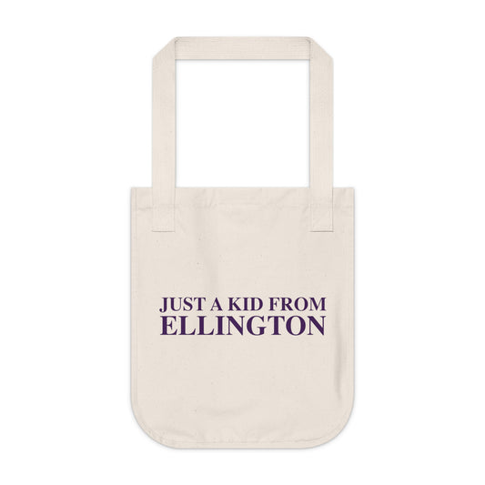 Just a kid from Ellington Organic Canvas Tote Bag