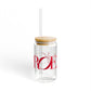 41 Tilt Monroe Glass Can with Straw and Lid, 16oz