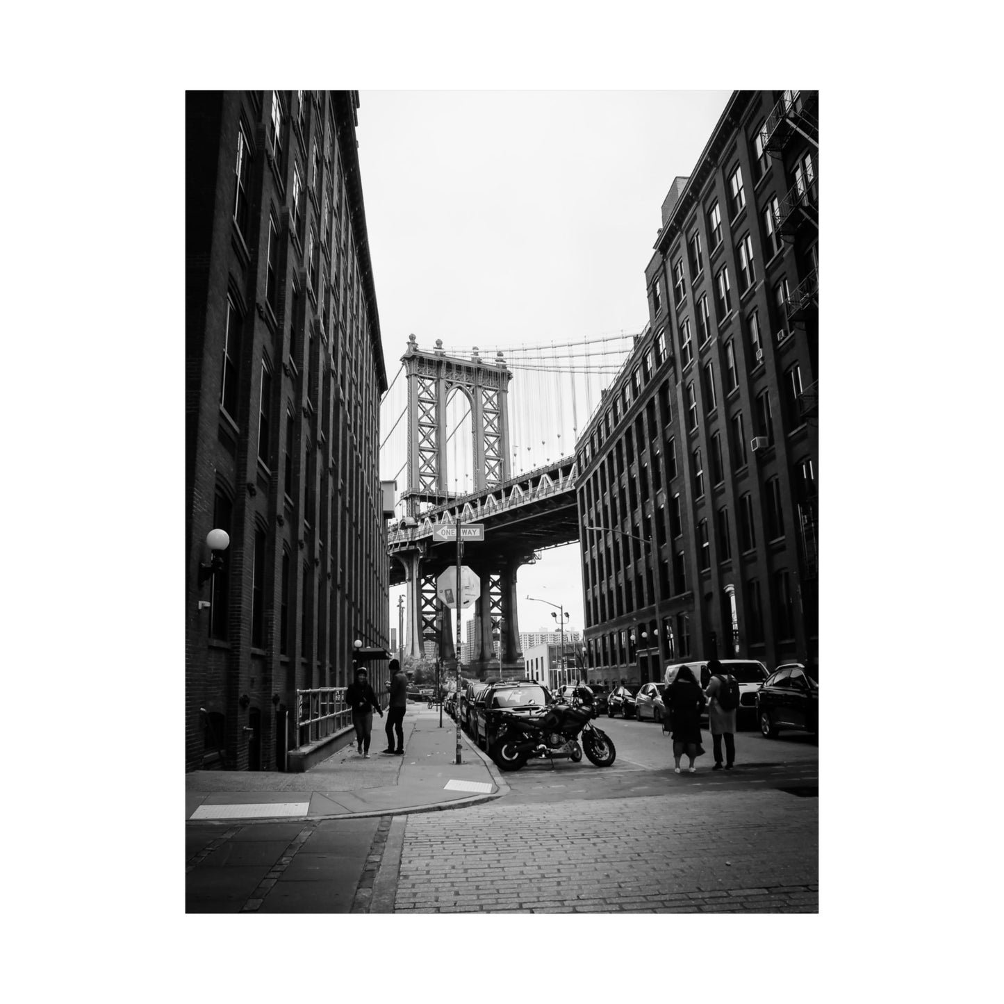 Manhattan Bridge Black and White Matte Vertical Posters