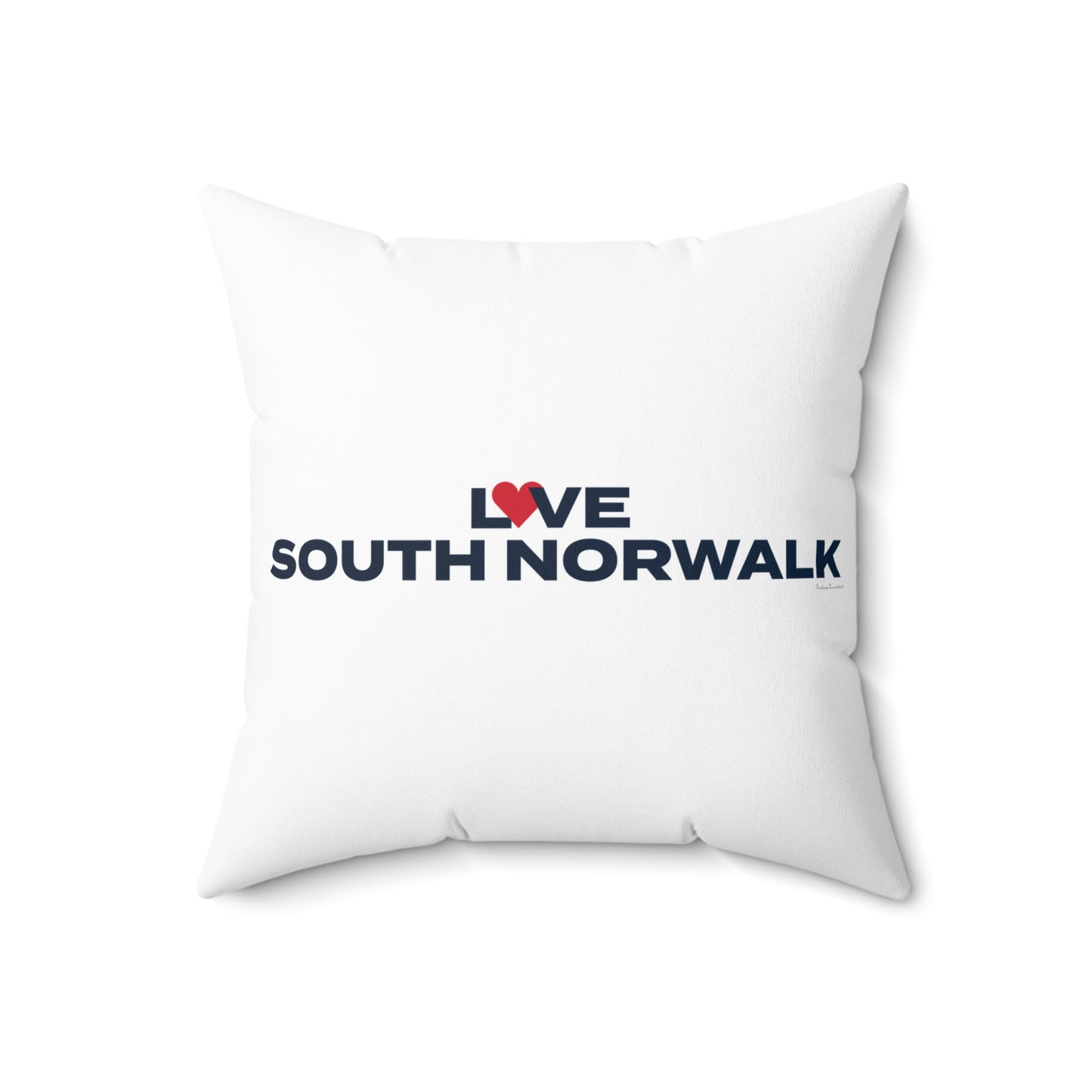 Love South Norwalk Spun Polyester Square Pillow