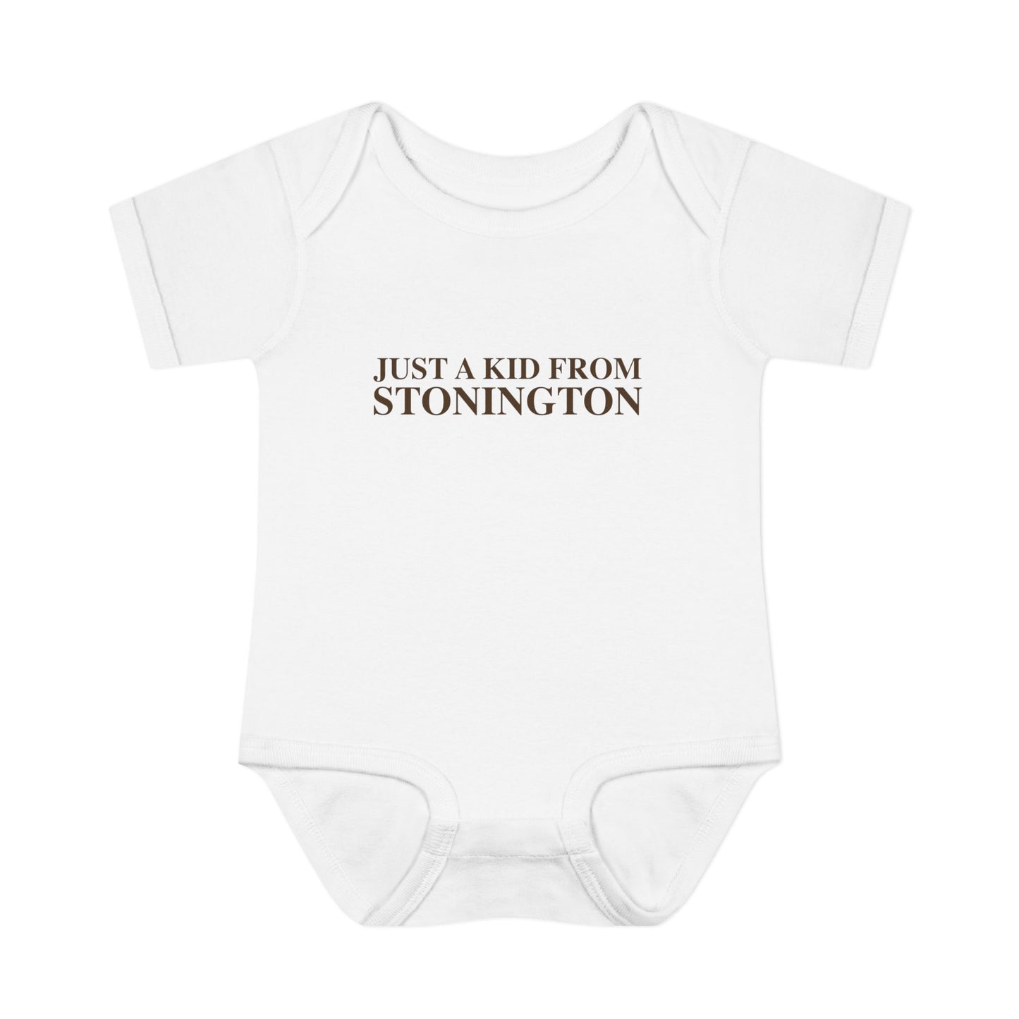 Just a kid from Stonington Infant Baby Rib Bodysuit