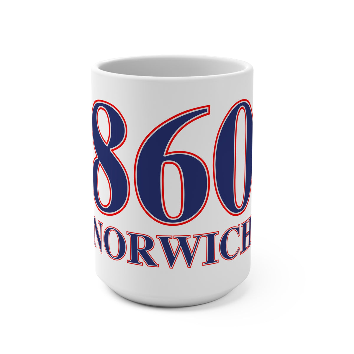 860 Norwich Red, White & Blue Mug 15oz
