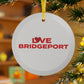 Love Bridgeport Glass Ornaments