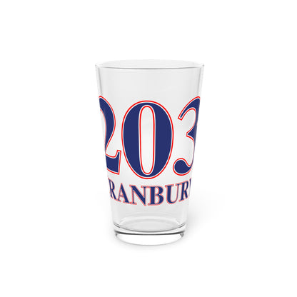 203 Cranbury Red, White & Blue Pint Glass, 16oz