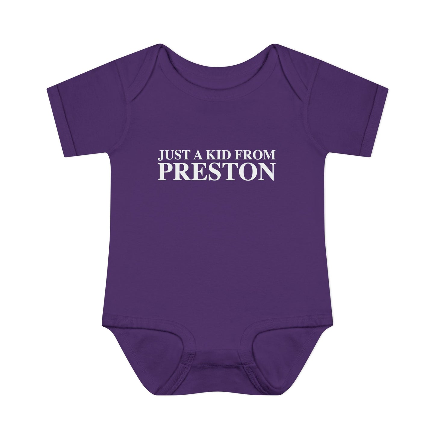 Just a kid from Preston Infant Baby Rib Bodysuit