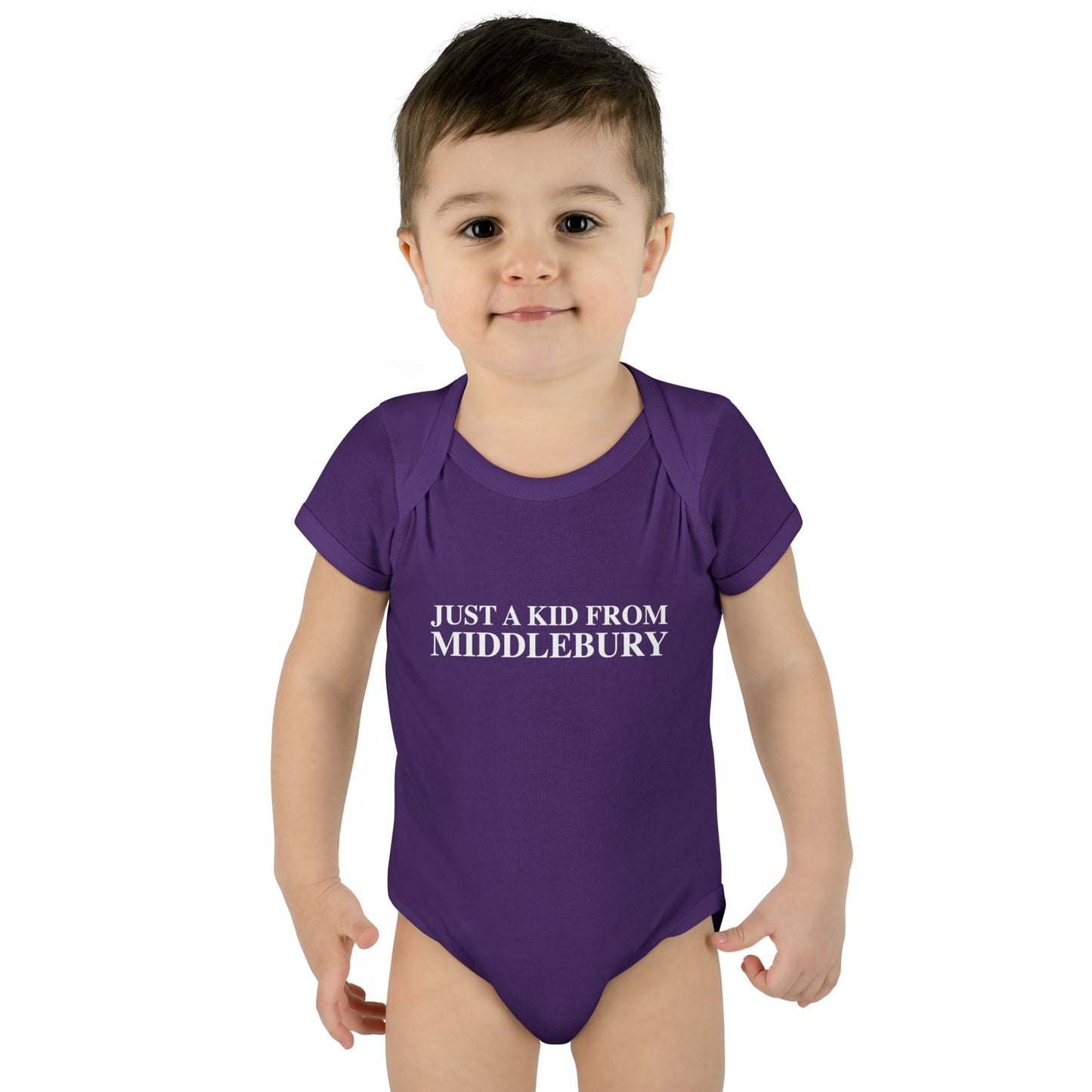 Just a kid from Middlebury Infant Baby Rib Bodysuit