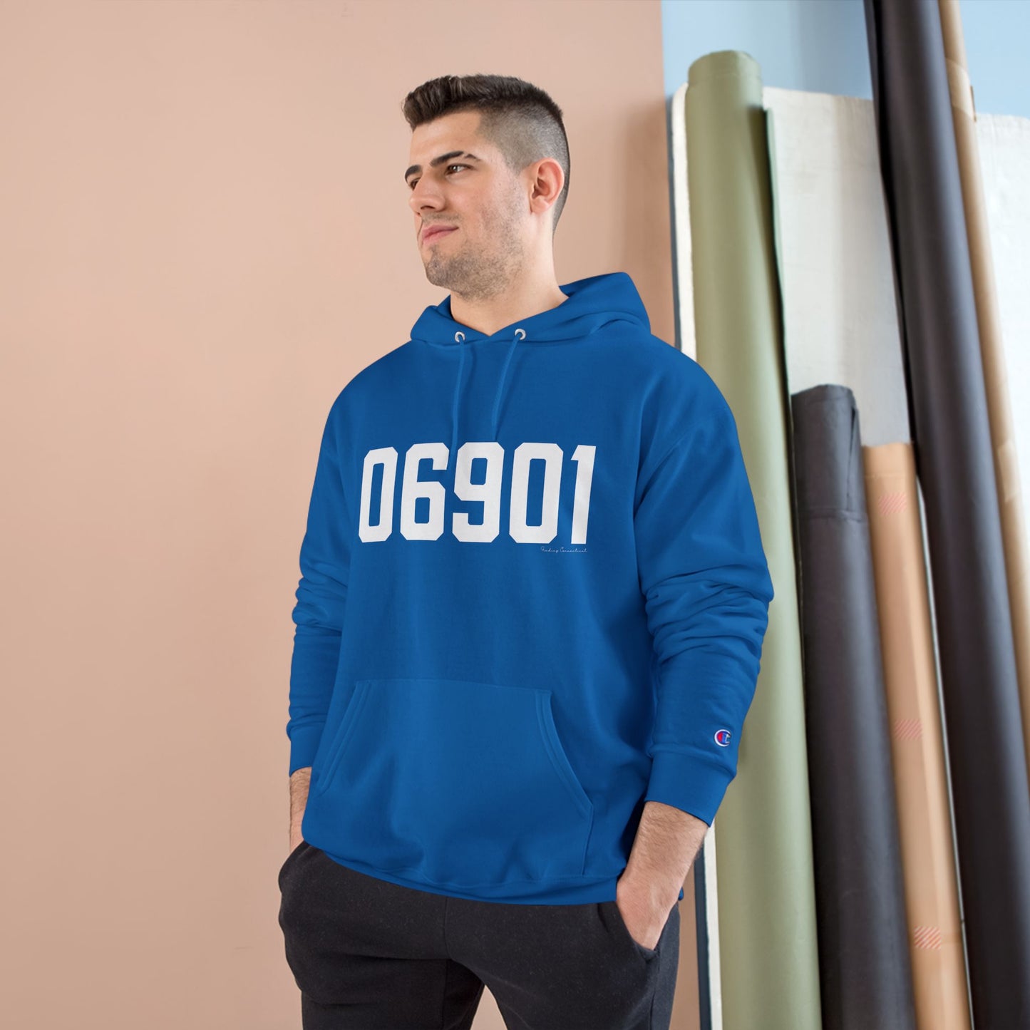 06901 Stamford Connecticut Zip Code Champion Hoodie Sweatshirt
