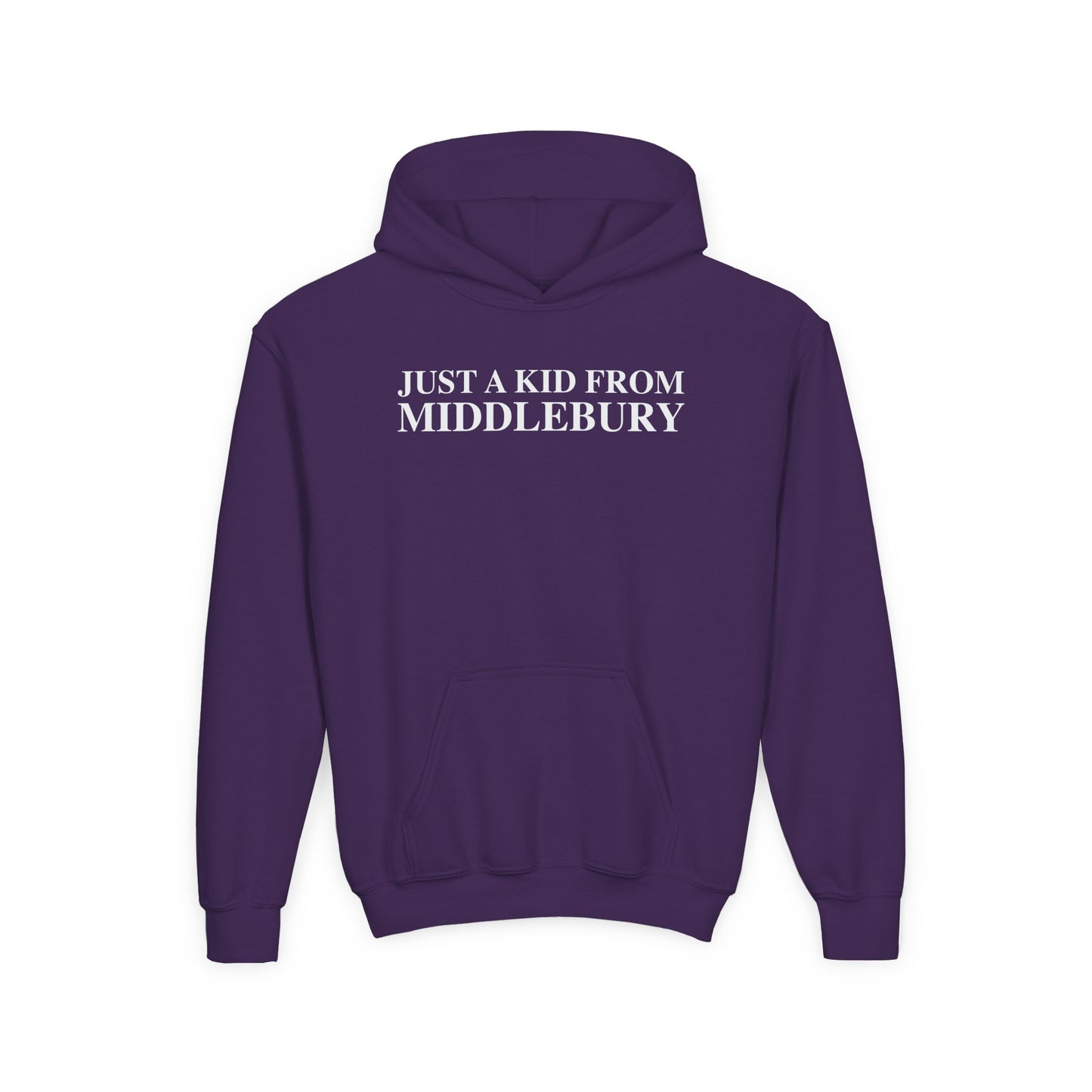 Just a kid from Middlebury Youth Heavy Blend Hooded Sweatshirt