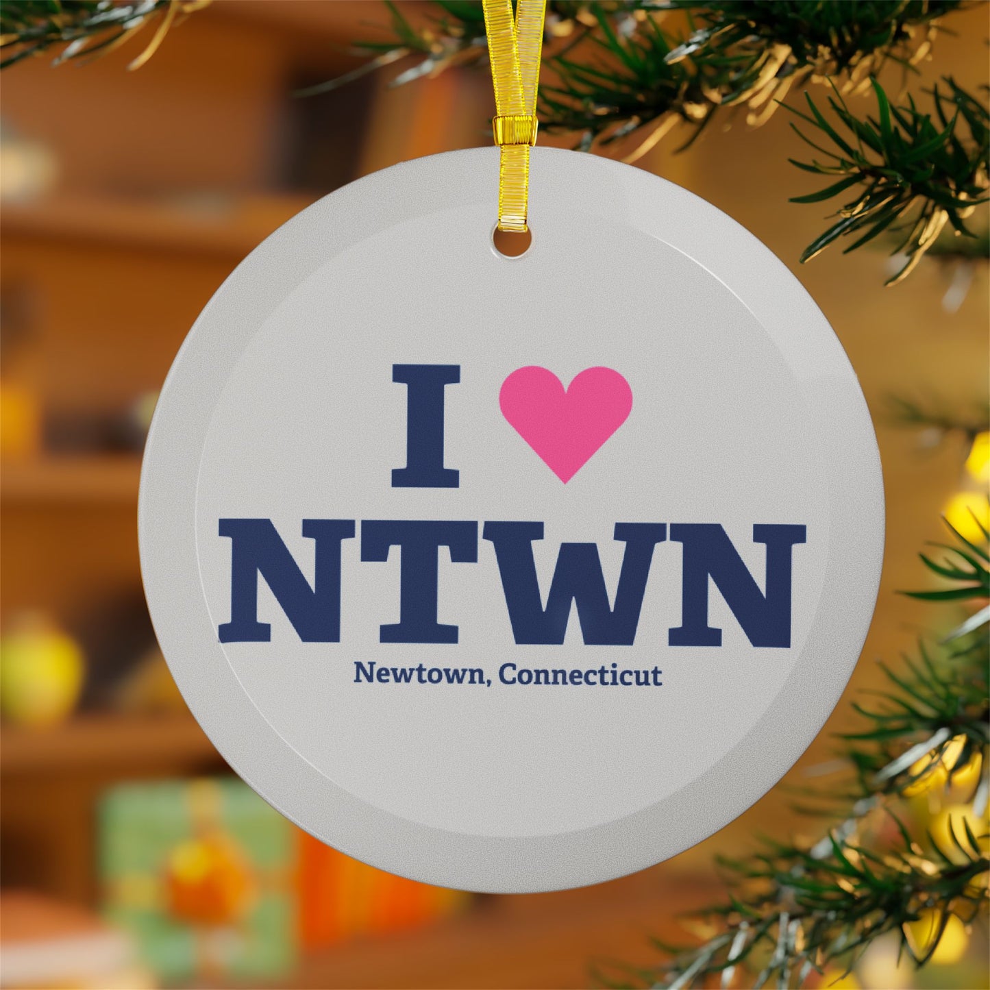 I Heart NTWN Glass Ornaments