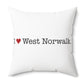 I Heart West Norwalk. Spun Polyester Square Pillow