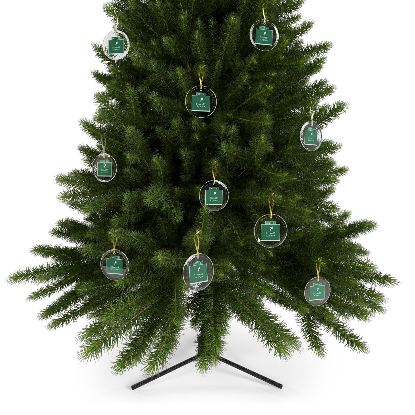 Vintage WCP Exit 62 Sign Glass Ornaments