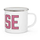 Goose Zip Code Pink & Black Enamel Camping Mug