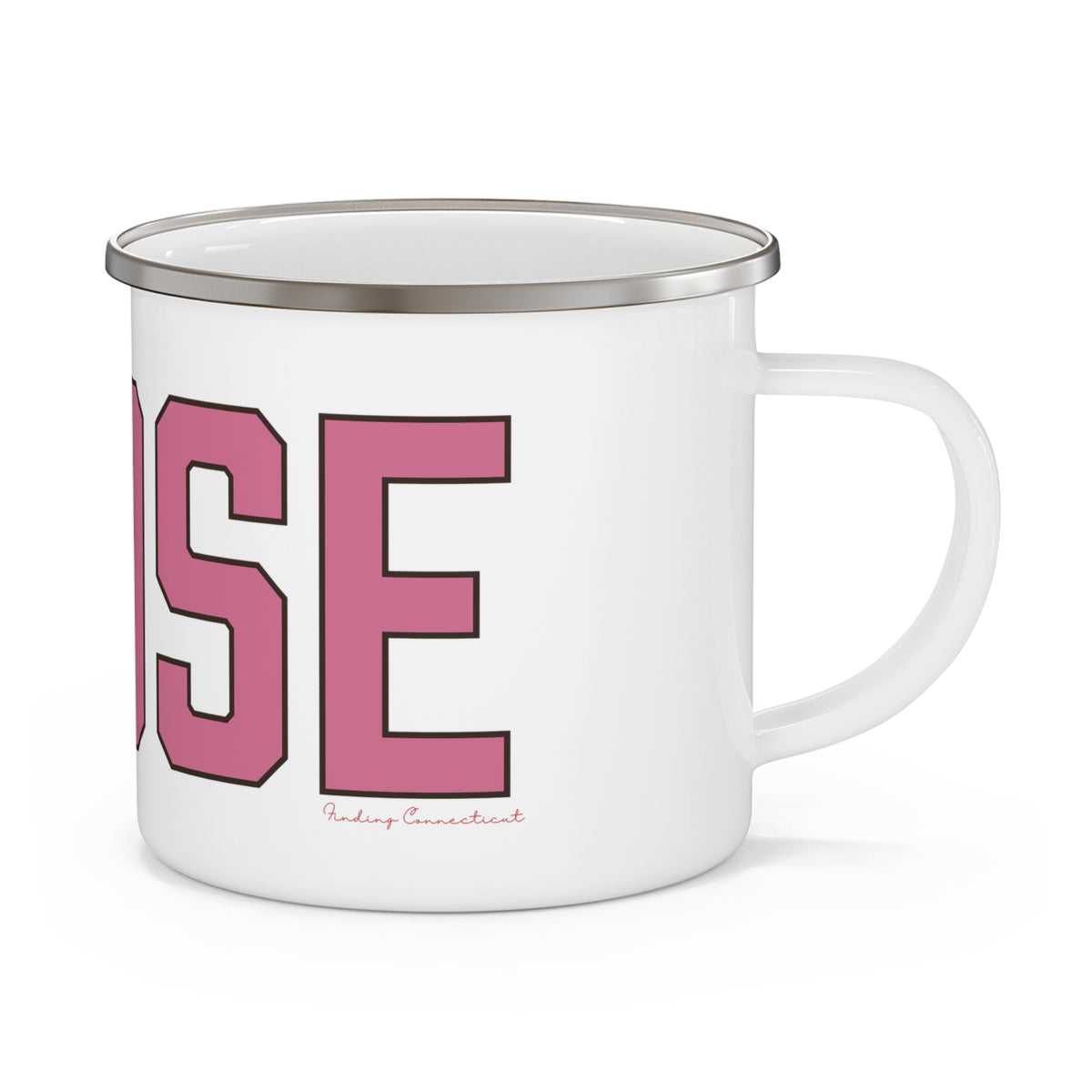 Goose Zip Code Pink & Black Enamel Camping Mug