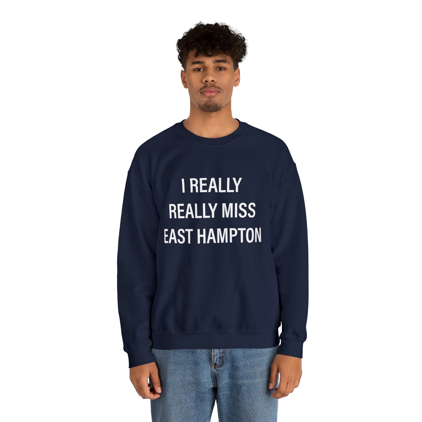 I Really Really Miss East Hampton (white) Unisex Heavy Blend™ Crewneck Sweatshirt