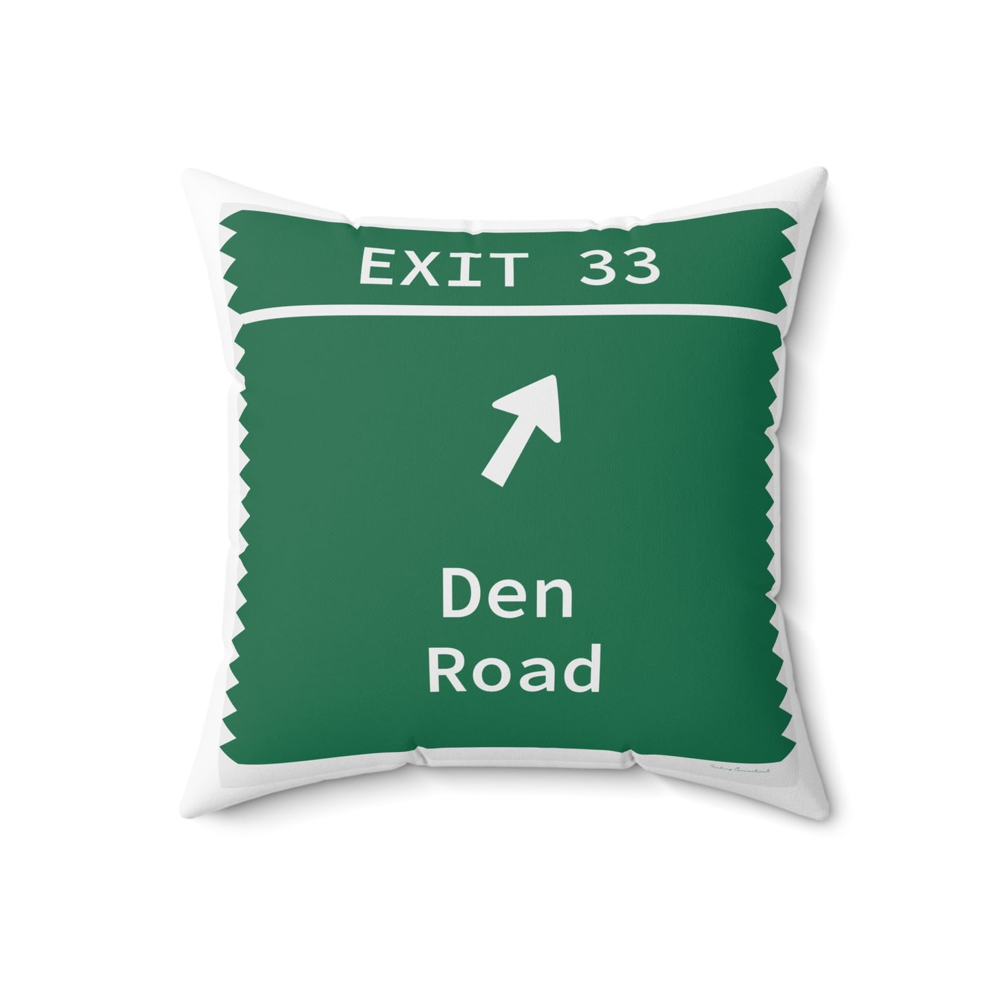 Vintage Merritt Parkway Exit 33 Sign Spun Polyester Square Pillow