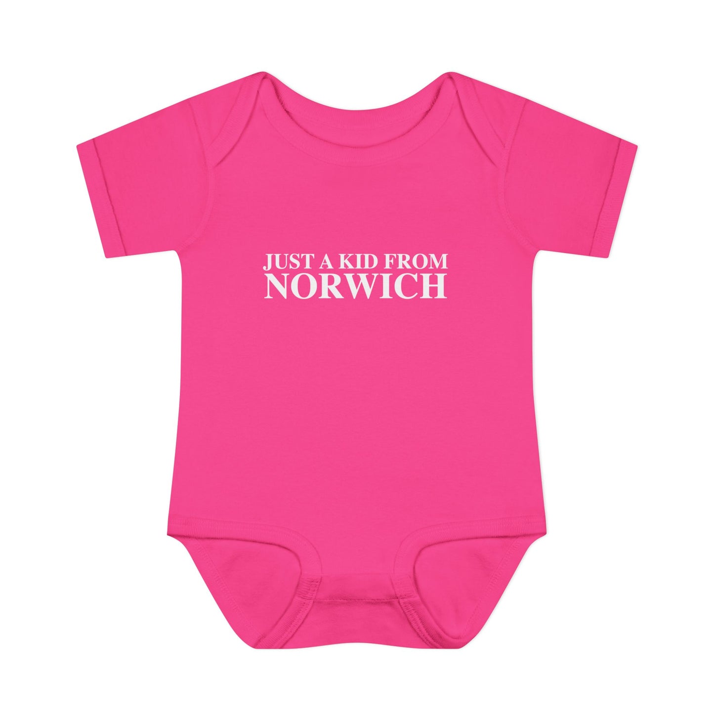 Just a kid from Norwich Infant Baby Rib Bodysuit