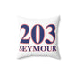 203 Seymour Red White & Blue Spun Polyester Square Pillow