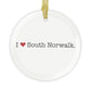 I Heart South Norwalk. Glass Ornaments