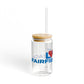 Love Fairfield Beach Glass Can with Straw and Lid, 16oz