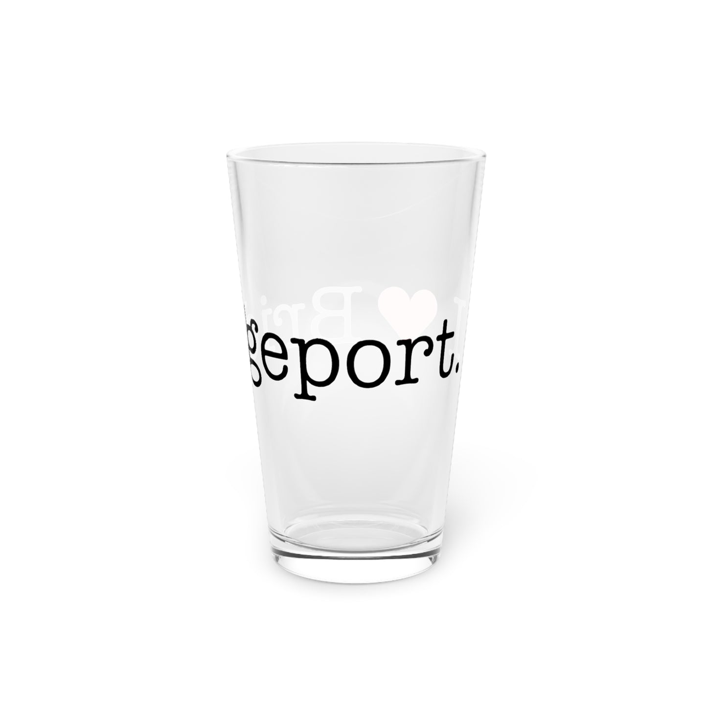 I Heart Bridgeport. Pint Glass, 16oz