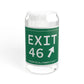 Vintage Exit 46 Merritt Parkway Sign Sipper Glass, 16oz