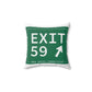 Vintage Exit 59 WCP Sign Spun Polyester Square Pillow