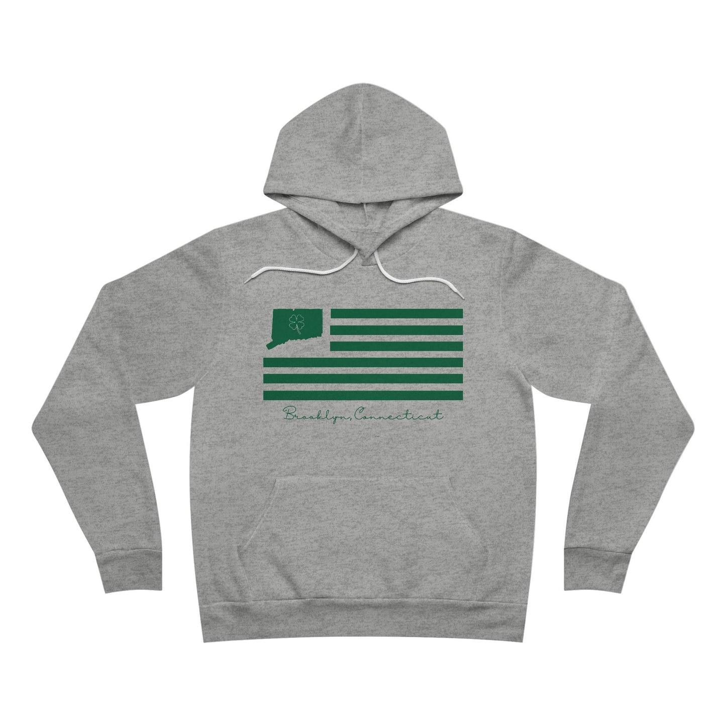 Brooklyn Connecticut St. Patrick’s Day Flag Unisex Sponge Fleece Pullover Hoodie