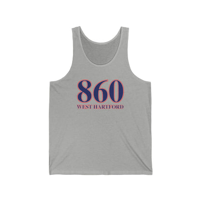 860 West Hartford Red White & Blue Unisex Jersey Tank Top