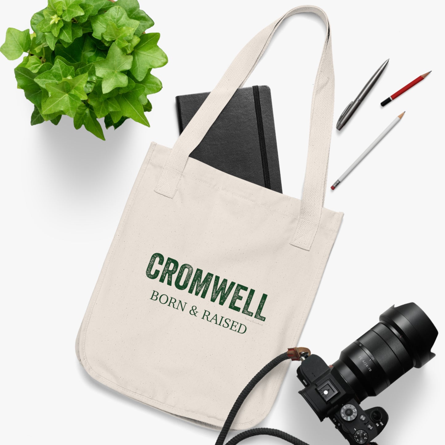 Cromwell Born & Raised Organic Canvas Tote Bag (green)