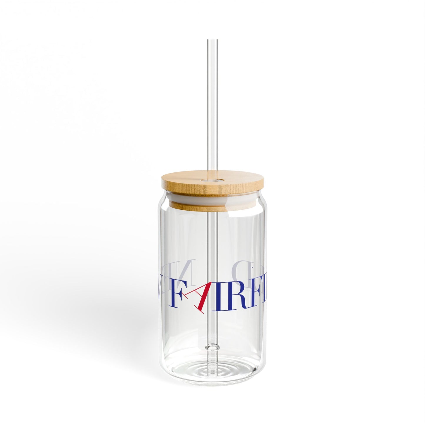 41 Tilt New Fairfield Glass Can with Straw and Lid, 16oz