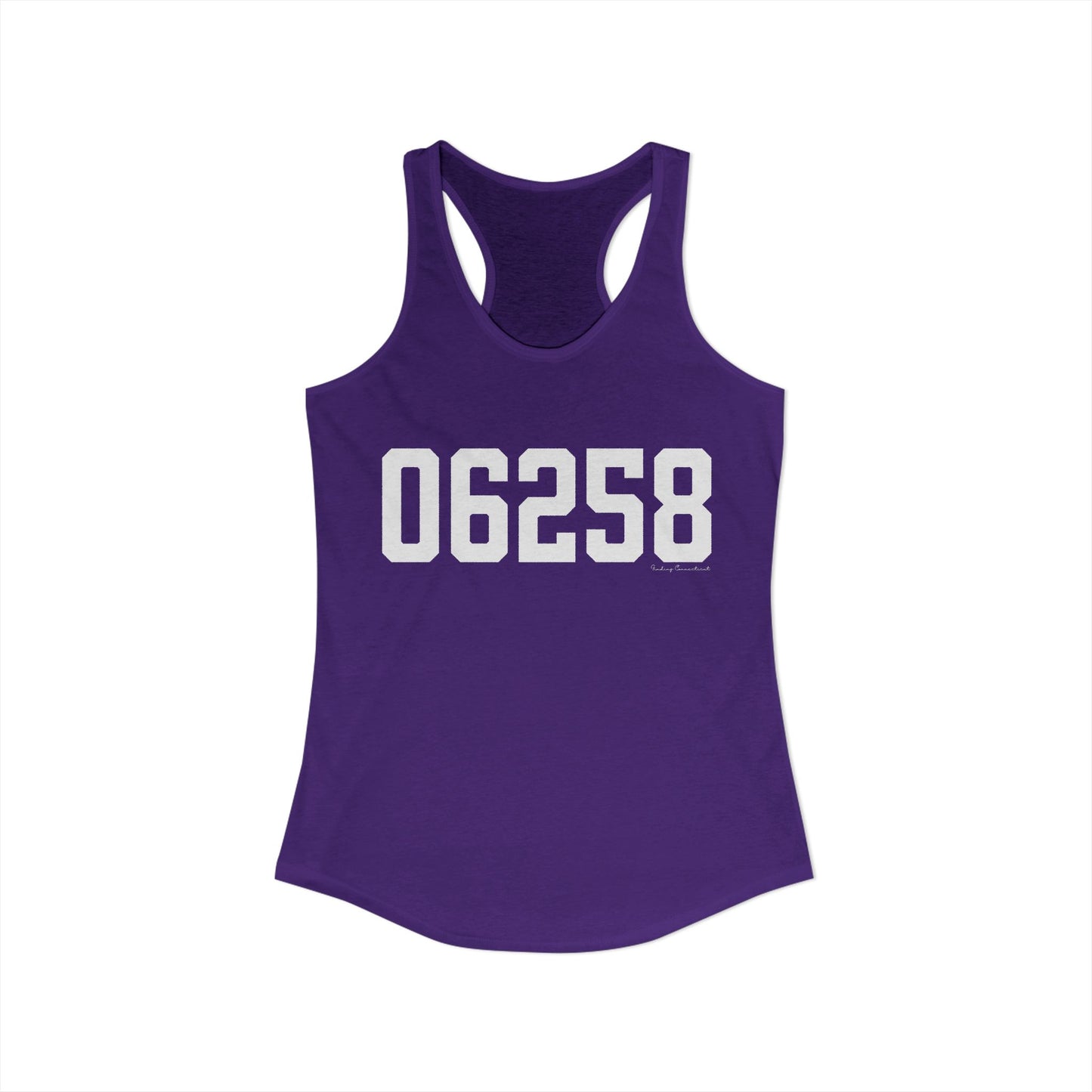 06258 Pomfret CT Zip Code Women's Ideal Racerback Tank Top